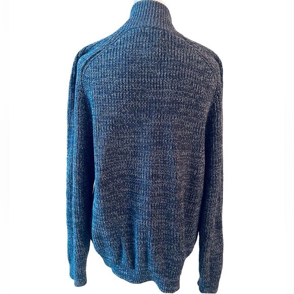 L.L. Bean sweater Front Zipper Heavy Knit Navy Blue winter Women’s M - Picture 5 of 7